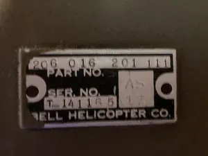 Bell Helicopter 206A tail rotor blade 1965 vietnam war era